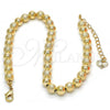 Oro Laminado Fancy Anklet, Gold Filled Style Chunky Design, Matte Finish, Golden Finish, 03.93.0010.10