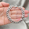 Stainless Steel Basic Bracelet, Concave Cuban Design, Polished,, 03.278.0021.08