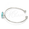 Rhodium Plated Individual Bangle, with Light Turquoise Swarovski Crystals, Polished, Rhodium Finish, 07.239.0010.3 (02 MM Thickness, One size fits all)