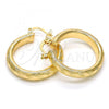 Oro Laminado Medium Hoop, Gold Filled Style Diamond Cutting Finish, Golden Finish, 02.170.0185.30