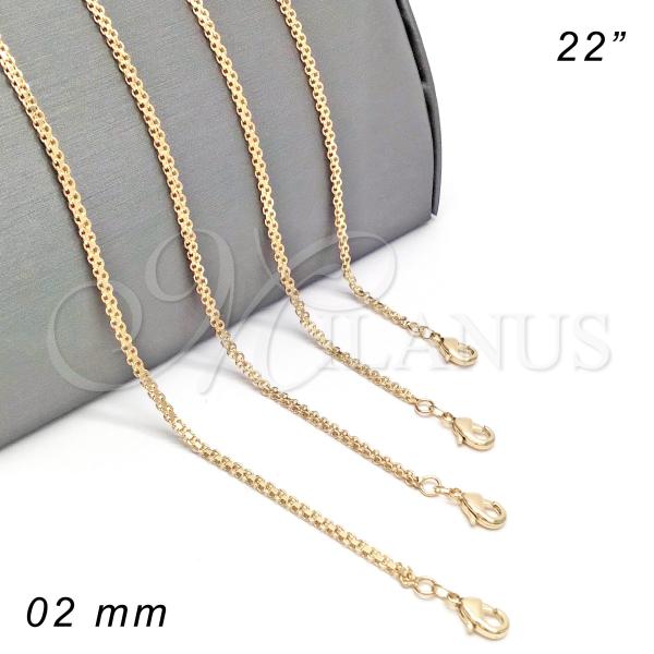 Oro Laminado Basic Necklace, Gold Filled Style Polished, Golden Finish, 04.213.0066.22