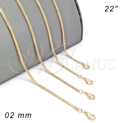 Oro Laminado Basic Necklace, Gold Filled Style Polished, Golden Finish, 04.213.0066.22