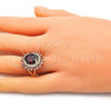 Oro Laminado Multi Stone Ring, Gold Filled Style with Garnet Cubic Zirconia, Polished, Golden Finish, 01.346.0021.2.07