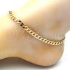 Oro Laminado Basic Anklet, Gold Filled Style Curb Design, Polished, Golden Finish, 5.222.004.10