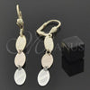 Oro Laminado Long Earring, Gold Filled Style Diamond Cutting Finish, Tricolor, 02.63.2158