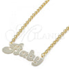 Oro Laminado Pendant Necklace, Gold Filled Style Nameplate Design, Polished, Golden Finish, 04.63.1384.18
