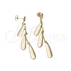 Oro Laminado Long Earring, Gold Filled Style Polished, Golden Finish, 074.016.1