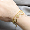 Stainless Steel Fancy Bracelet, Heart Design, Polished, Golden Finish, 03.63.22999.08