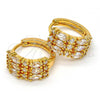 Oro Laminado Huggie Hoop, Gold Filled Style with White Cubic Zirconia, Polished, Golden Finish, 02.237.0027.15