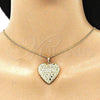 Oro Laminado Pendant Necklace, Gold Filled Style Heart Design, Polished, Golden Finish, 04.117.0037.20