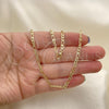 Oro Laminado Basic Necklace, Gold Filled Style Figaro Design, Polished, Golden Finish, 04.213.0111.24