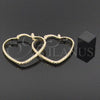 Oro Laminado Medium Hoop, Gold Filled Style Heart Design, Diamond Cutting Finish, Golden Finish, 5.154.021