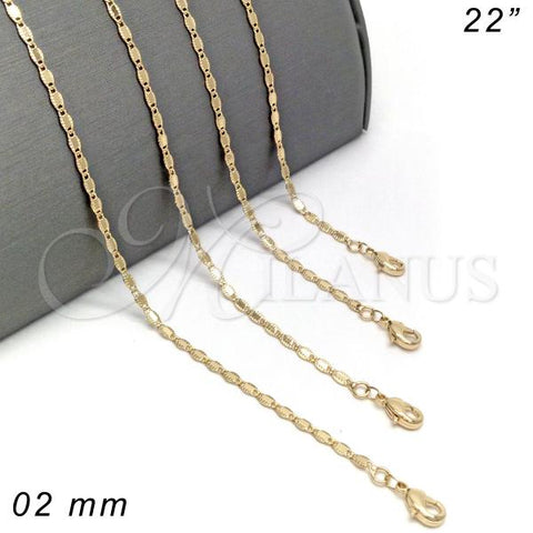 Oro Laminado Basic Necklace, Gold Filled Style Polished, Golden Finish, 04.213.0071.22