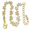 Oro Laminado Fancy Bracelet, Gold Filled Style Butterfly Design, Polished, Golden Finish, 03.145.0012.06