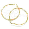 Oro Laminado Large Hoop, Gold Filled Style Polished, Tricolor, 5.134.018.1.60