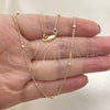 Oro Laminado Basic Necklace, Gold Filled Style Rolo Design, Polished, Golden Finish, 04.213.0248.20
