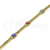 Oro Laminado Fancy Bracelet, Gold Filled Style Evil Eye Design, Multicolor Enamel Finish, Golden Finish, 03.213.0152.2.07