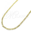 Oro Laminado Basic Necklace, Gold Filled Style Figaro Design, Polished, Golden Finish, 04.213.0144.20