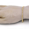 Oro Laminado Basic Bracelet, Gold Filled Style Miami Cuban Design, Polished, Golden Finish, 04.63.1360.07