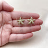 Oro Laminado Stud Earring, Gold Filled Style Star Design, with Ivory Pearl, Polished, Golden Finish, 02.341.0256