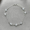 Sterling Silver Fancy Bracelet, Star Design, with White Cubic Zirconia, Polished, Silver Finish, 03.401.0002.07