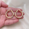 Oro Laminado Medium Hoop, Gold Filled Style Hollow Design, Polished, Golden Finish, 5.136.005.30