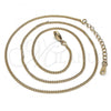 Oro Laminado Basic Necklace, Gold Filled Style Curb Design, Polished, Golden Finish, 5.233.033.18