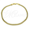 Oro Laminado Basic Anklet, Gold Filled Style Bismark Design, Polished, Golden Finish, 04.213.0263.10