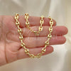 Oro Laminado Basic Necklace, Gold Filled Style Puff Mariner Design, Polished, Golden Finish, 04.63.1310.20