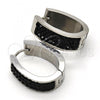 Stainless Steel Small Hoop, with Black Diamond Swarovski Crystals, Polished, Steel Finish, 02.255.0003.2.15