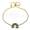 Oro Laminado Adjustable Bolo Bracelet, Gold Filled Style with Multicolor Micro Pave, Polished, Golden Finish, 03.155.0048.11