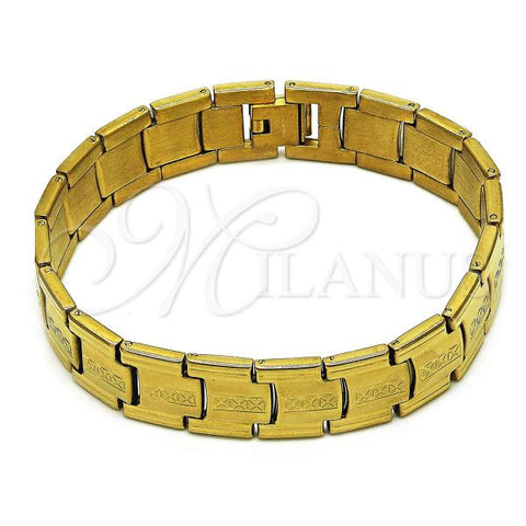 Stainless Steel Solid Bracelet, Polished, Golden Finish, 03.114.0391.09