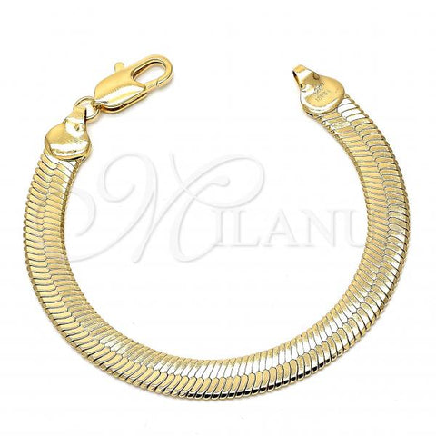 Oro Laminado Basic Bracelet, Gold Filled Style Rat Tail Design, Polished, Golden Finish, 03.63.0641