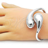 Rhodium Plated Individual Bangle, Teardrop Design, Polished, Rhodium Finish, 07.307.0039.1.05