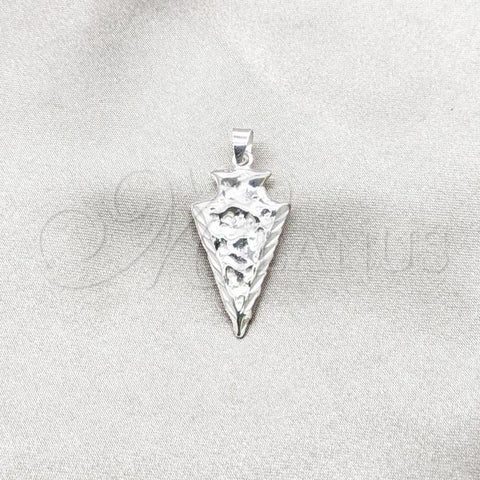 Sterling Silver Fancy Pendant, Arrow Design, Polished, Silver Finish, 05.392.0112