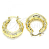 Oro Laminado Small Hoop, Gold Filled Style Hollow Design, Polished, Golden Finish, 02.163.0115.25