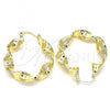 Oro Laminado Medium Hoop, Gold Filled Style and Evil Eye Polished, Golden Finish, 02.170.0342.30
