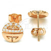 Sterling Silver Stud Earring, with White Cubic Zirconia, Polished, Rose Gold Finish, 02.336.0115.1