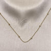 Oro Laminado Basic Necklace, Gold Filled Style Ball Design, Polished, Golden Finish, 04.213.0318.24