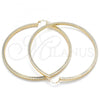 Oro Laminado Extra Large Hoop, Gold Filled Style Hollow Design, Diamond Cutting Finish, Golden Finish, 02.170.0389.80