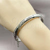 Rhodium Plated Individual Bangle, Diamond Cutting Finish, Rhodium Finish, 07.168.0015.05 (08 MM Thickness, Size 5 - 2.50 Diameter)