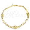 Oro Laminado Fancy Anklet, Gold Filled Style Polished, Golden Finish, 03.63.2068.10