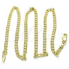 Oro Laminado Basic Necklace, Gold Filled Style Curb Design, Polished, Golden Finish, 04.213.0148.24