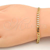 Oro Laminado Basic Bracelet, Gold Filled Style Curb Design, Polished, Golden Finish, 5.222.006.07