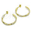 Oro Laminado Medium Hoop, Gold Filled Style with Ivory Pearl, Polished, Golden Finish, 02.379.0053.30