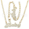 Oro Laminado Necklace and Bracelet, Gold Filled Style Polished, Golden Finish, 06.63.0231