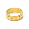 Oro Laminado Wedding Ring, Gold Filled Style Diamond Cutting Finish, Golden Finish, 5.164.035.07 (Size 7)