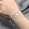 Sterling Silver Fancy Bracelet, Flower Design, Polished, Silver Finish, 03.409.0137.07