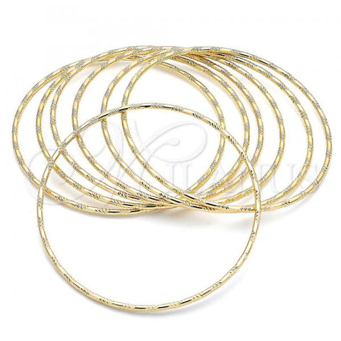 Oro Laminado Semanario Bangle, Gold Filled Style Diamond Cutting Finish, Golden Finish, 07.93.0002.06