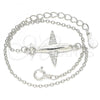 Sterling Silver Fancy Bracelet, with White Micro Pave, Polished, Rhodium Finish, 03.336.0059.07